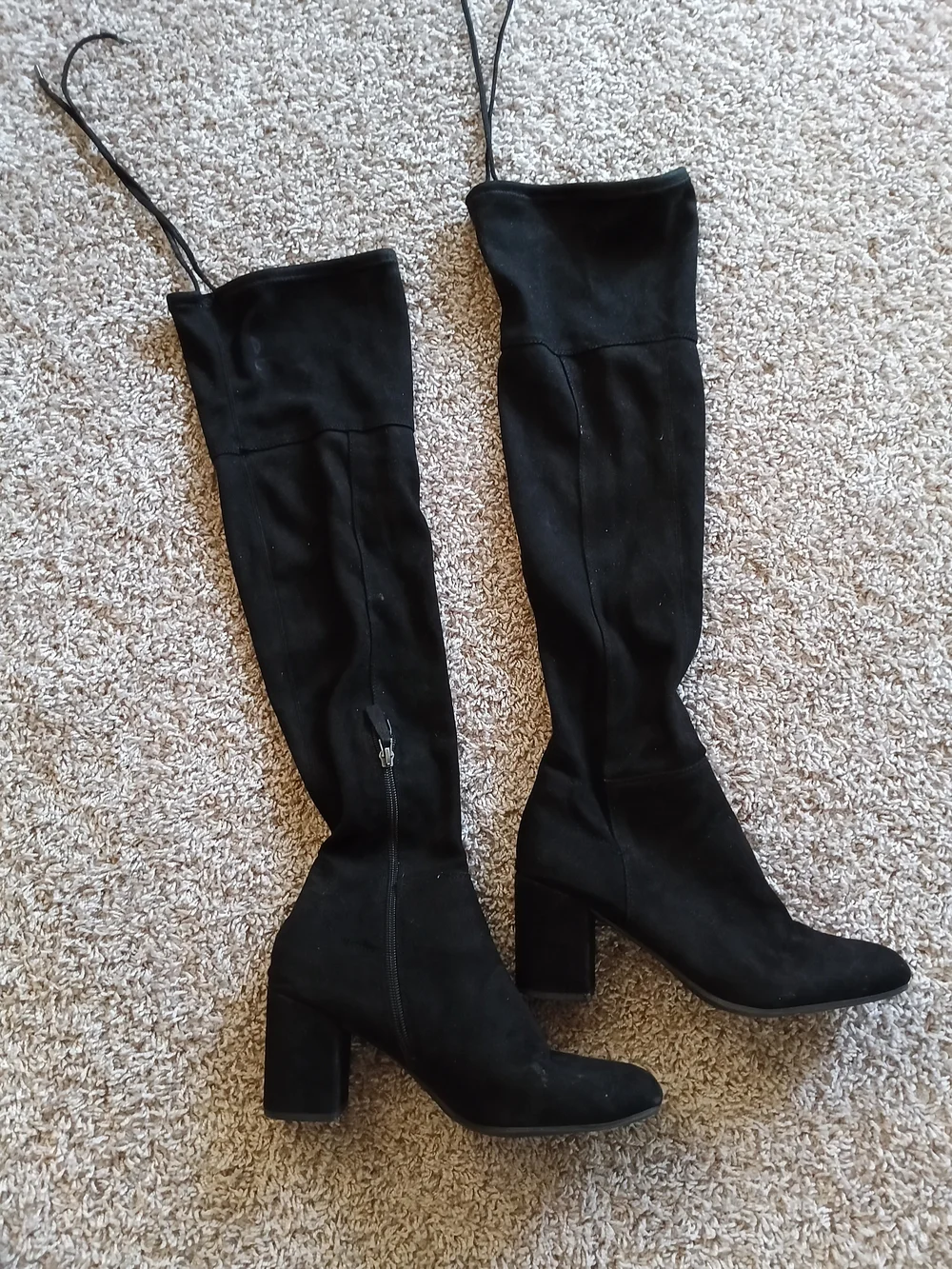 Franco Sarto Black Over-the-Knee Block Heel Boots